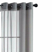 GoodGram Basic Home Grommet Top Sheer Single Window Curtain - 52 in. W x 90 in. L, Gray