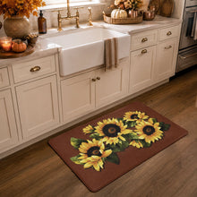 Kate Aurora Anti Fatigue Memory Foam 18" X 30" Black Eyed Susan Floral Kitchen Floor Mat