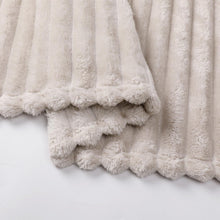 Kate Aurora Modern Lux Ultra Soft & Plush Ribbed Accent Throw Blanket - 50 in. W x 60 in. L - Beige