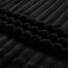 Kate Aurora Modern Lux Ultra Soft & Plush Ribbed Accent Throw Blanket - 50 in. W x 60 in. L - Black