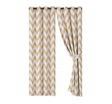 Kate Aurora 2 Pack Room Darkening Juvi Chevron Grommet Top Window Curtains With Tiebacks - 50 in. W x 63 in. L, Yellow