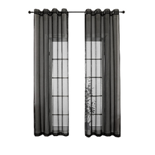 GoodGram Ultra Luxurious Elegant Sheer Grommet Single Curtain Panel - 54 in. W x 84 in. L, Black