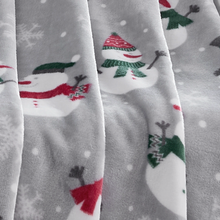 Kate Aurora "Bundled Up" Ultra Soft & Plush Christmas Gray Snowman Accent Throw Blanket - 50" x 60"
