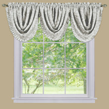 Kate Aurora Custom Rod Pocket Austrian Damask Window Valance With Pleated Trim - Ivory