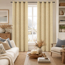 Kate Aurora 2 Pack Amari Contemporary Lattice Light Filtering Grommet Top Window Curtain Panels - Yellow