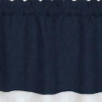 Kate Aurora Country Farmhouse Flax Linen Tie Up Window Valance - 58 in. W x 14 in. L, Navy