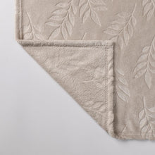 Kate Aurora Ultra Soft & Plush Hypoallergenic Pascal Leaf Accent Fleece Throw Blanket - 50" x 60" - Beige