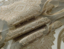 Kate Aurora Organza Sheer Milawi Complete 5 Piece Window Curtain Set - Brown/Gold