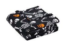 Kate Aurora Ultra Soft & Plush Oversized Orange & Black Halloween Spooky Skeletons Accent Throw Blanket - 50 In. W X 70 In. L