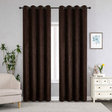 Kate Aurora Costanza 2 Piece Room Darkening Grommet Top Textured Window Curtain Panels - Brown