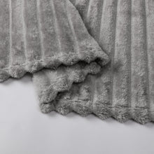Kate Aurora Modern Lux Ultra Soft & Plush Ribbed Accent Throw Blanket - 50 in. W x 60 in. L - Silver
