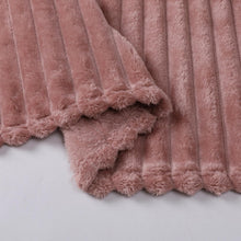Kate Aurora Modern Lux Ultra Soft & Plush Ribbed Accent Throw Blanket - 50 in. W x 60 in. L - Rose