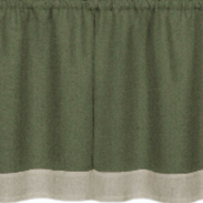 Kate Aurora Shabby Country Farmhouse Flax Styled Sheer Cafe 3 Piece Kitchen Curtain Tier & Valance Set - 24 in. Long - Sage G