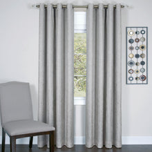 Kate Aurora  Vesper Room Darkening Grommet Top Crinkled Satin Lined Single Window Curtain Panel - 84 in. Long - Silver