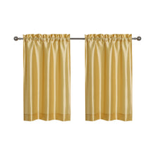 Kate Aurora Parisian Living Complete 3 Piece Lightweight Sheer Cafe Kitchen Curtain Tier & Valance Set - Gold