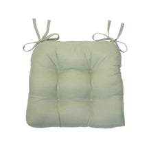 Kate Aurora Country Living Plush Solid Colored Country Farmhouse Reversible Chair Cushions/Pads With Tear Proof Ties - Green 