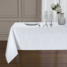 Kate Aurora Diamond Textured Spill And Stain Proof All Purpose Fabric Tablecloth - 60 in. W x 84 in. L (6-8 Chairs), White