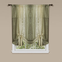 GoodGram Royal Ombre Crushed Semi Sheer Tie Up Single Window Curtain Shade - 50 in. W x 63 in. L, Sage