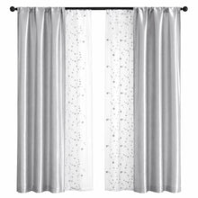 Kate Aurora Gloria Embroidered 6 Piece Rod Pocket Coordinating Sheer Window Curtain Panels - Silver