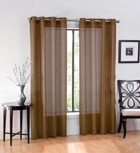GoodGram Ultra Luxurious Elegant Sheer Grommet Single Curtain Panel - 54 in. W x 84 in. L, Chocolate Cake