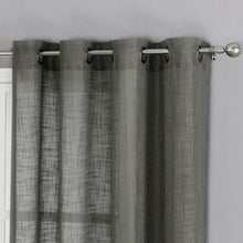 Kate Aurora 2 Pack Lux Thread Premium Woven Grommet Top Sheer Curtain Panels - Charcoal