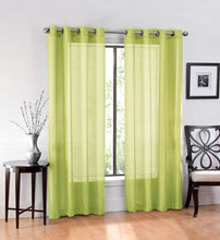 GoodGram Ultra Luxurious Elegant Sheer Grommet Single Curtain Panel - 54 in. W x 84 in. L, Avocado