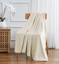 Kate Aurora Ultra Soft & Plush Oversized Ivory Beige Cloud Fleece Accent Throw Blanket - 50" x 70"