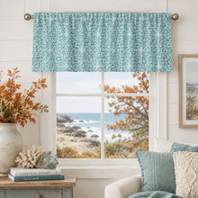 Kate Aurora Custom Geo Coastal Chic Turquoise Rod Pocket Window Valance