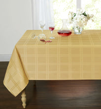 Kate Aurora Plaid & Tartan Stain Resistant & Spill-Proof Fabric Tablecloth - 6-8 Chairs, Gold