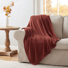 Kate Aurora Vermont Impressions Cable Knit Accent Throw Blanket - 50 in. W x 60 in. L - Apple Spice