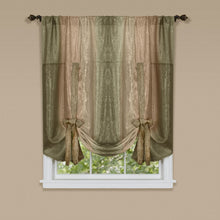 GoodGram Royal Ombre Crushed Semi Sheer Complete 6 Piece Window Curtain & Valance Set - 50 in. W x 84 in. L, Earth