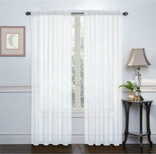GoodGram 2 Piece Rod Pocket Elegant Sheer Voile Curtain Panels - 52 in. W x 84 in. L, White