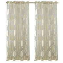 Kate Aurora Organza Sheer Milawi Complete 5 Piece Window Curtain Set - Beige
