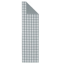 Kate Aurora Country Farmhouse Living Reversible Buffalo Plaid/Solid Table Runners - 13 in. W x 36 in. L, Gray