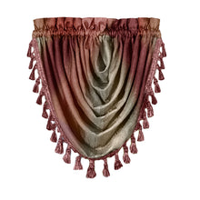 GoodGram Ombre Crushed Satin Sheer Single Window Curtains & Valances - 46 in. W x 42 in. L Single Valance, Burgundy