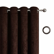Kate Aurora Costanza 2 Piece Room Darkening Grommet Top Textured Window Curtain Panels - Brown