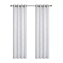 GoodGram Montauk Accents 2 Piece Grommet Top Sparkly Metallic Light Filtering Window Curtains - 63 in. Long - White