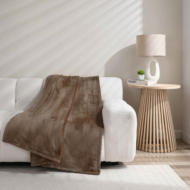 Kate Aurora St Moritz Ultra Soft & Plush Solid Colored Accent Throw Blanket - 50"x 60" - Mink Brown