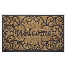 Kate Aurora Welcome Ironwork Designed Coir Bristled Outdoor All Season Welcome Mat With Rubber Trim - 18"x30"