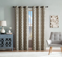Kate Aurora Royal Living 2 Pack Venetian Semi Sheer Lattice Grommet Top Curtain Panels - Taupe