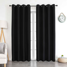 Kate Aurora 1 Piece Grace Hotel Room Darkening Grommet Top Window Curtain Panel - 84 in. Long - Black