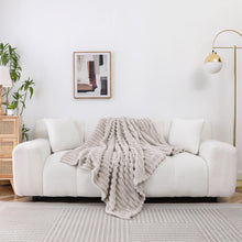 Kate Aurora Modern Lux Ultra Soft & Plush Ribbed Accent Throw Blanket - 50 in. W x 60 in. L - Beige