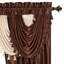 Kate Aurora Satin Semi Sheer Complete 5 Piece Window in a Bag Attached Curtain Set - 54 in. W x 84 in. L, Chocolate/Brown
