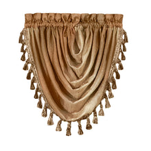 GoodGram Ombre Crushed Satin Sheer Single Window Curtains & Valances - 46 in. W x 42 in. L Single Valance, Sandstone
