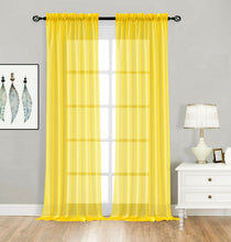 Kate Aurora Living 2 Pack Basic Home Rod Pocket Sheer Voile Window Curtains - 52in. W x 84in. L, Yellow