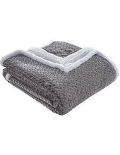 Kate Aurora Ultra Soft & Plush Herringbone Fleece Backing  Sofa Accent Throw Blanket - 50 in. W x 60 in. L - Light Gray
