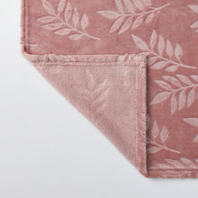 Kate Aurora Ultra Soft & Plush Hypoallergenic Pascal Leaf Accent Fleece Throw Blanket - 50" x 60" - Pink