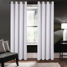 Kate Aurora 1 Piece White Light Filtering Grommet Top Window Curtain Panel - 45 in. Long