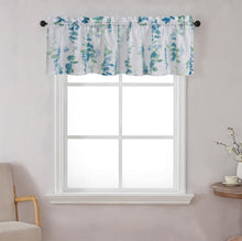 Kate Aurora Watercolor Floral Lillies Complete 3 Piece Rod Pocket Kitchen Curtain Tier & Valance Set - Teal