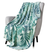 Kate Aurora Living Tropical Palm Aqua & Teal Hypoallergenic Ultra Soft & Plush Throw Blanket